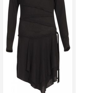 Coline flattering asymmetrical black panels dress